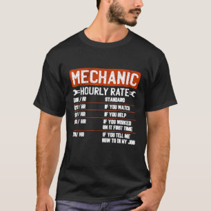 T-shirt Taux horaire mécanicien pour mécanique classique