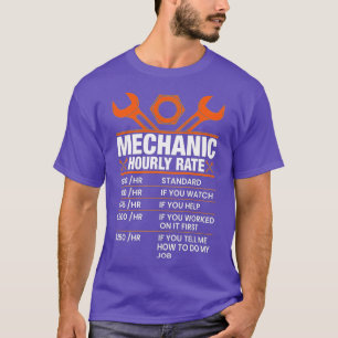 T-shirt Taux horaire mécanique amusant Cadeaux Taux de tra