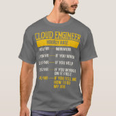 T-shirt Taux horaire pour les ingénieurs du cloud DevOps c (Devant)