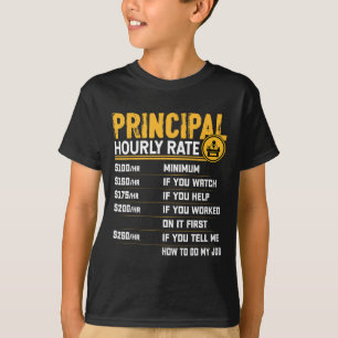 T-shirt Taux horaire principal - Professeur de tête drôle