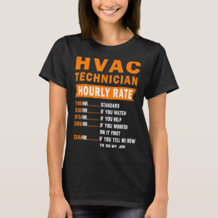 T-shirt Taux horaire technicien CVC Blague mécanicien CVC