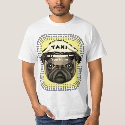 T-shirt Taxi Pug (Devant)