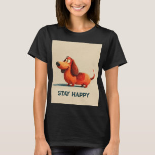 T-shirt Tay Happy Dog – Citation Positive Mignonne Art