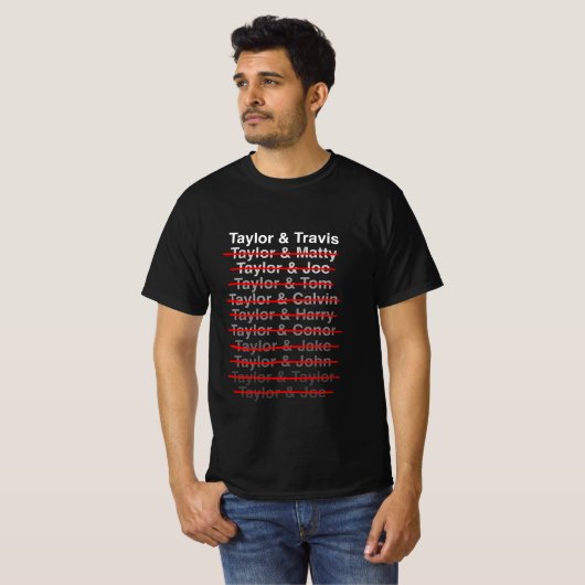 T-shirt Taylor & Travis (White Text / Red Line) (Devant entier)