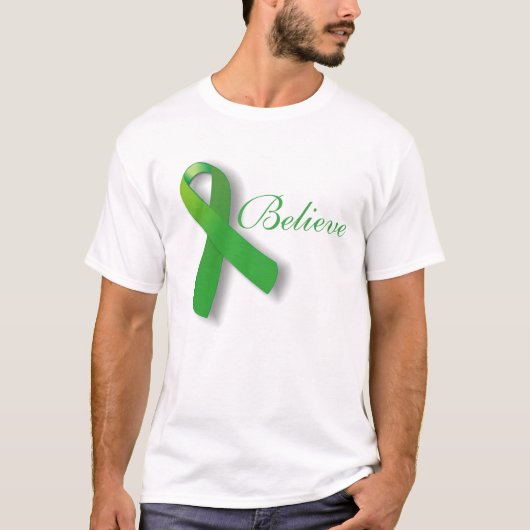 T-shirt TBI Traumatic Brain Injury Croire Green Ribbon (Devant)