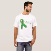 T-shirt TBI Traumatic Brain Injury Croire Green Ribbon (Devant entier)