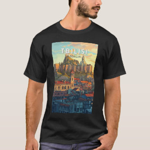 T-shirt Tbilisi Géorgie Illustration Voyage Art Vintage