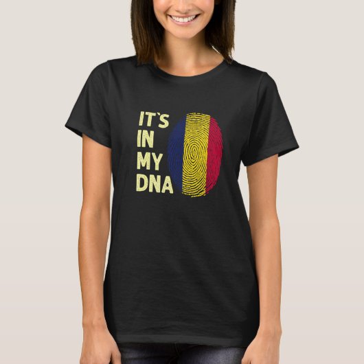 T-shirt Tchad Dans Mon Adn Équipe Drapeau Tchadienne Tchad (Devant)