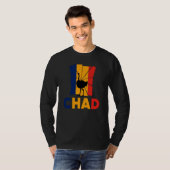 T-shirt Tchad Tchadien Drapeau Tchad Silhouette Autruche A (Devant entier)