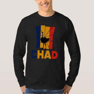 T-shirt Tchad Tchadien Drapeau Tchad Silhouette Autruche A