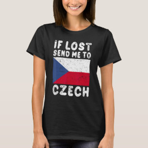 T-shirt Tchèque Drapeau souvenir Si perdu envoyez-moi en t