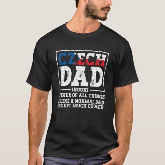 T-shirt Tchèque Papa Racines République Tchèque Drapeau No (Devant)