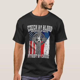 T-shirt Tchèque Par Blood American Par Birth Patriot Par C