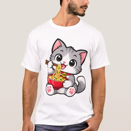 T-Shirt TD Kitty Ramen Chat (Devant)