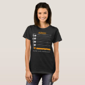 T-shirt TDAH Très mauvais, ne serait pas recommandé. (Devant entier)
