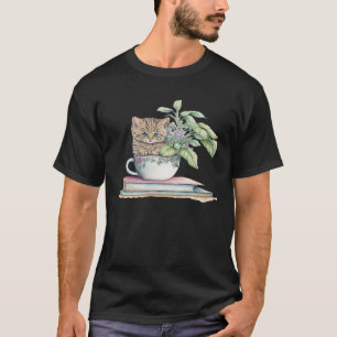 T-shirt Tea Adorable Sipping Kitties Et Teacup Illustré