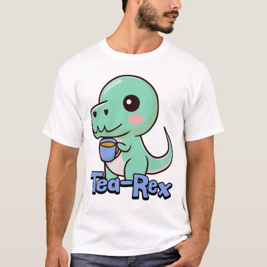 T-shirt Tea-Rex ! Caricature pour le T-Rex Boisson de thé  (Devant)