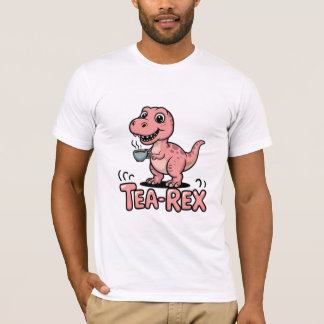 T-shirt Tea-Rex – Cute Cartoon T-Rex Enjoying a Cup of Tea