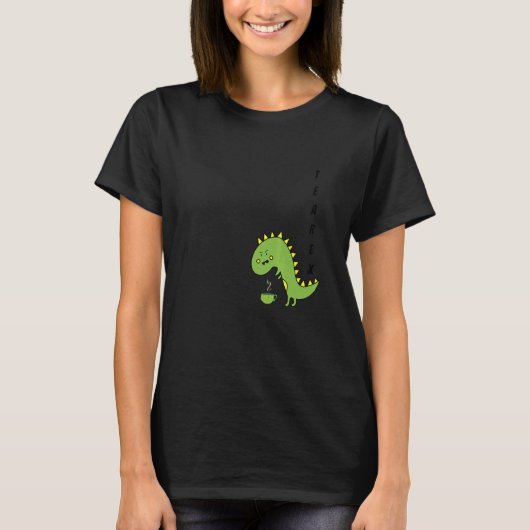 T-shirt Tea Rex Green rex Dinosaur (Devant)