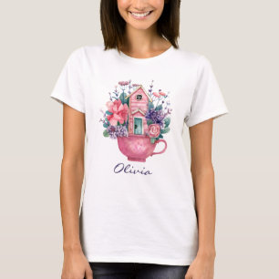 T-shirt Tea rose Fairytale House Femmes Blanc