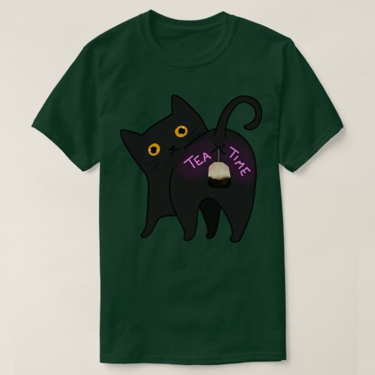 T-shirt Tea Time Cat (Design devant)