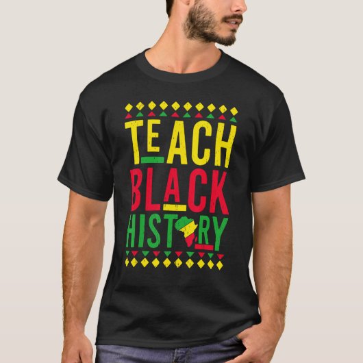 T-shirt Teach Black History Month Afro African Pride Boys  (Devant)