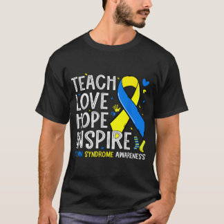 T-shirt Teach love inspire down syndrome awareness boy gir