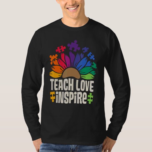 T-shirt Teach Love Inspire SPED Teacher Speducator Special (Devant)