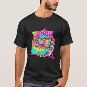 T-shirt Teach Love Inspirer Tie Dye Couleur Crayon Leopard
