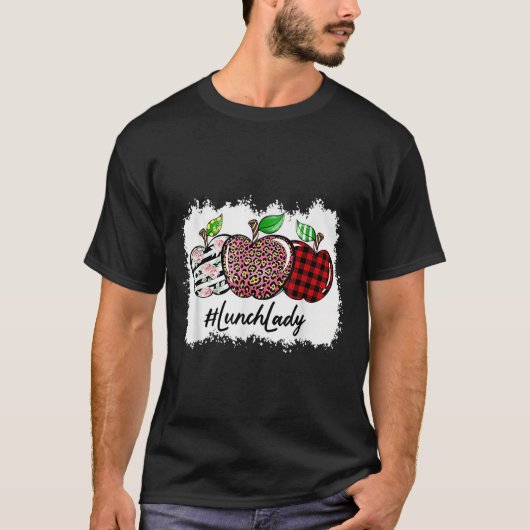 T-shirt Teach Love Insre Lunch Lady Leopard Red Plain  (Devant)