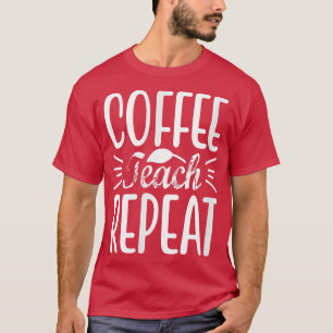 T-shirt Teach Repeat Retro Retour à l'enseignant scolaire