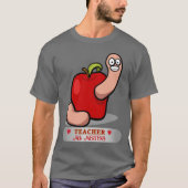 T-shirt Teacher Appréciation Worm dans Apple Ajouter Nom U (Devant)