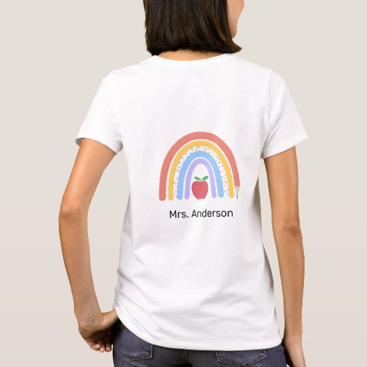 T-shirt Teacher Cute Pastel Couleur Arc-en-ciel (Dos)