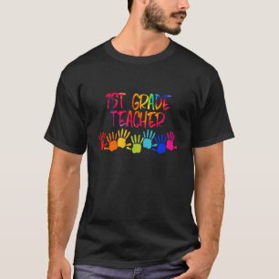 T-shirt Teacher de 1ère année teinture les années 70 main