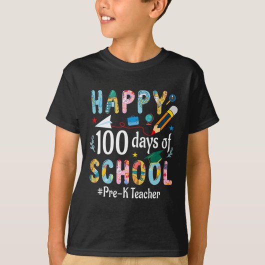 T-shirt Teacher Fun 100th Day Of School (Devant)