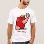 T-shirt Teacher Funny Worm dans Apple Award Unisex (Devant)