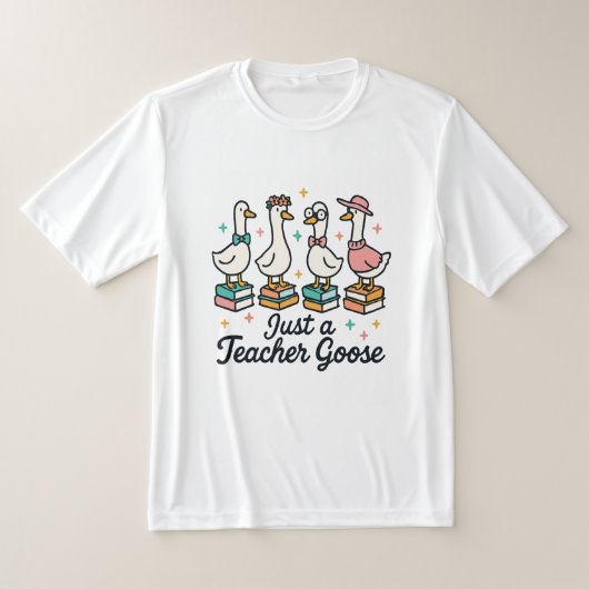 T-shirt Teacher Goose Cute Geese On Books (Poser)