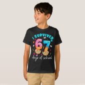 T-shirt Teacher I Survived 67 Days Of School Funny Meme Ba (Devant entier)