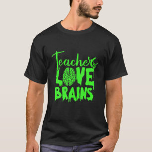 T-shirt Teacher Love Cerveaux Lazy Costume Halloween Funny