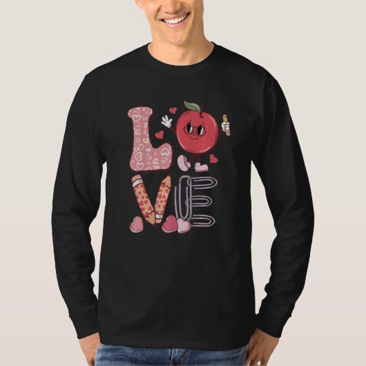 T-shirt Teacher Love Retro Groovy Teachers Day (Devant)