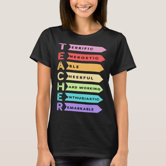 T-SHIRT TEACHER  MEANING OF TEACHER (Devant)