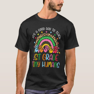 T-shirt Teacher Of Tiny Humans Leopard Rainbow Students Fi