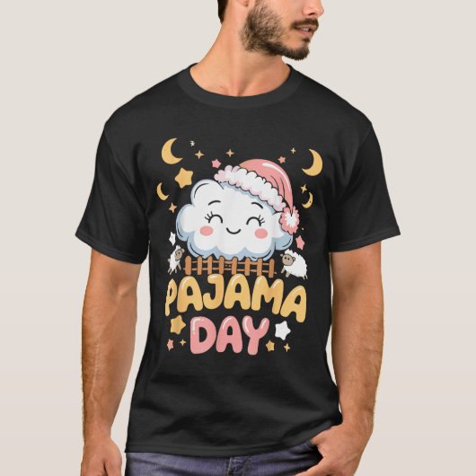 T-shirt Teacher Pajama Day Shirt, Funny Cloud Sleever Scho (Devant)