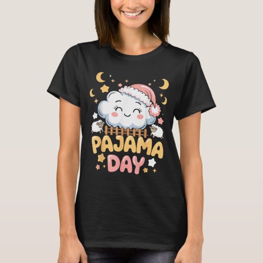T-shirt Teacher Pajama Day Shirt, Funny Cloud Sleever Scho (Devant)