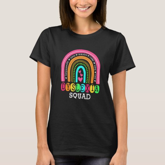 T-shirt Teacher School Support Reading Dyslexia Squad Ther (Devant)