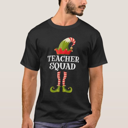 T-shirt Teacher Squad Elf Funny Christmas Group Correspond (Devant)