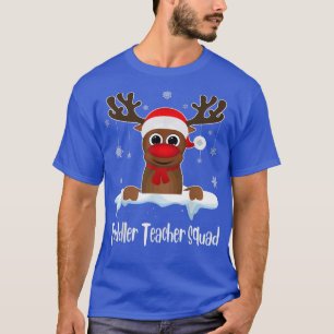 T-shirt Teacher Squad Reindeer Santa Hat Christmas
