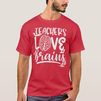 T-shirt Teachers Love Brains Spooky Teacher Funny Hallowee