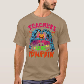T-shirt Teachers Love Pumpkin Funny Zombie Teacher Hallowe