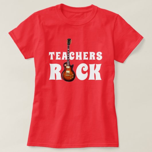 T-shirt "Teachers Rock" Avec Guitare (Design devant)